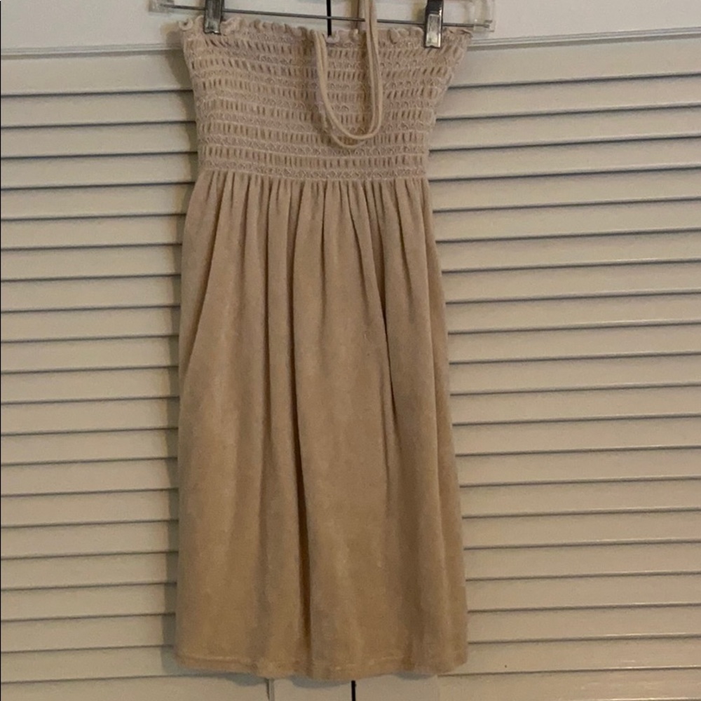 Juicy black terry cloth tie tan sz Medium